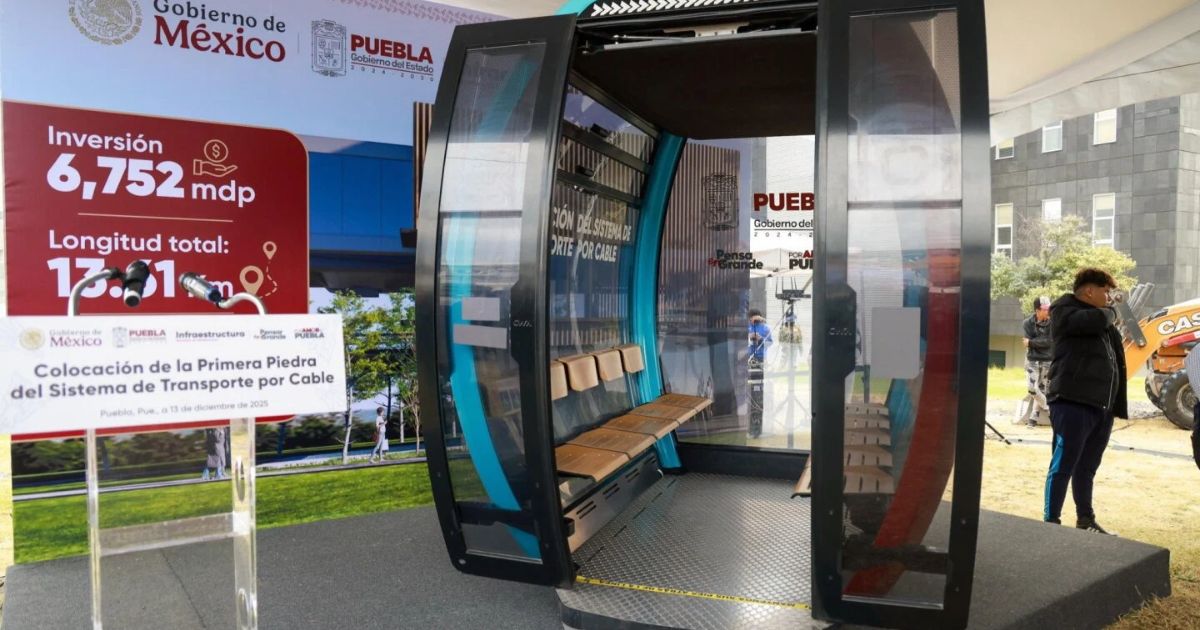 Cablebús de Puebla avanza con obras en tres estaciones