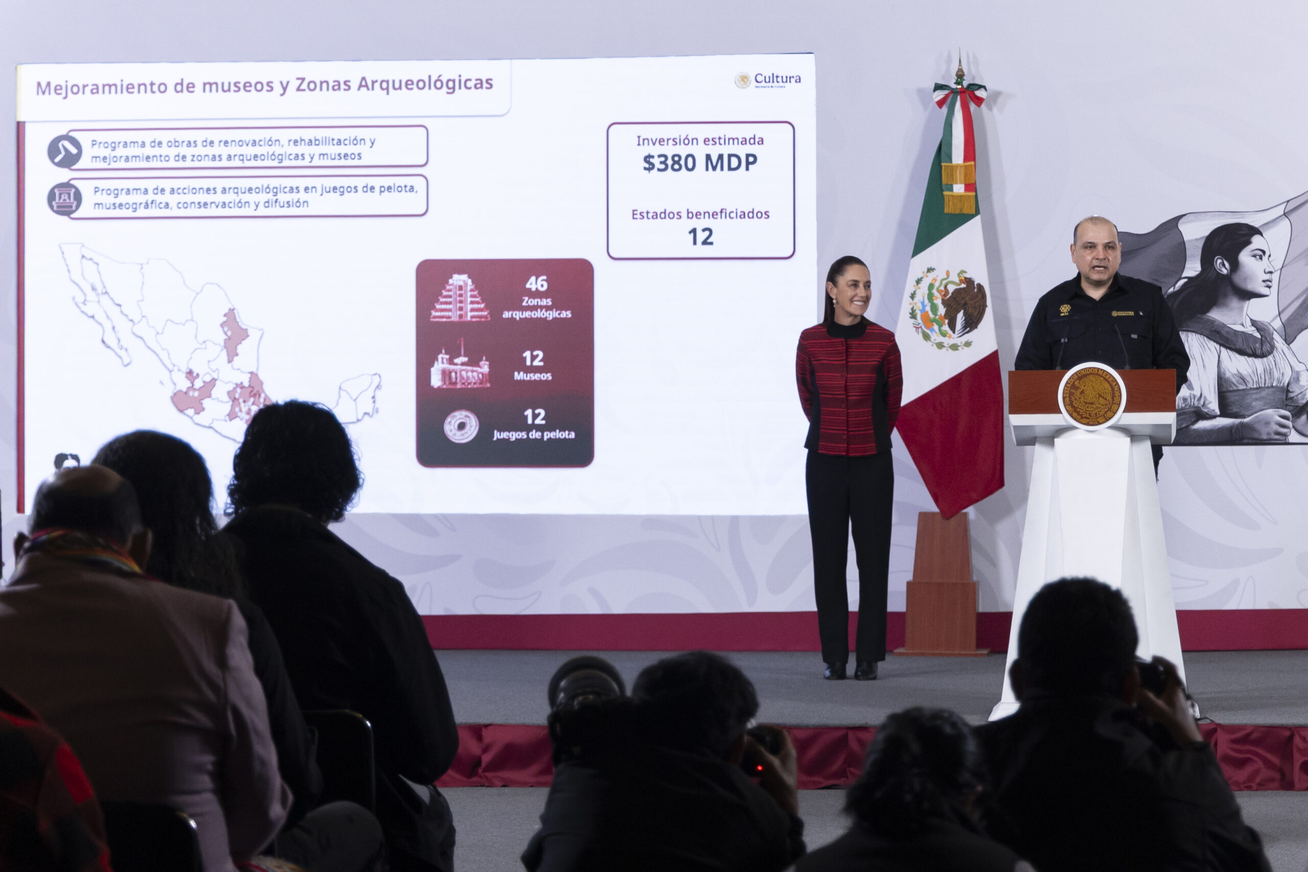Inversión millonaria en cultura: 39 escuelas, 46 zonas arqueológicas y nuevo museo textil
