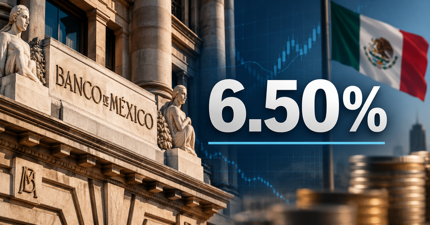 Tasa de interés se mantiene en 6.5%: Banxico