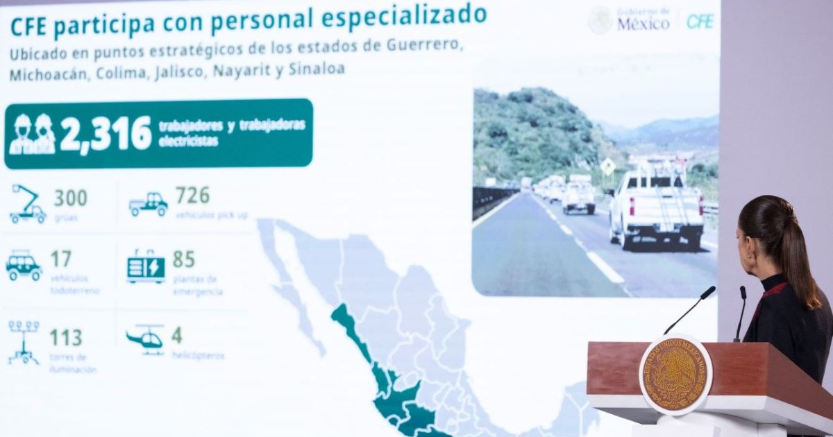 CFE: restablecimiento eléctrico llega a 90.57% en Guerrero